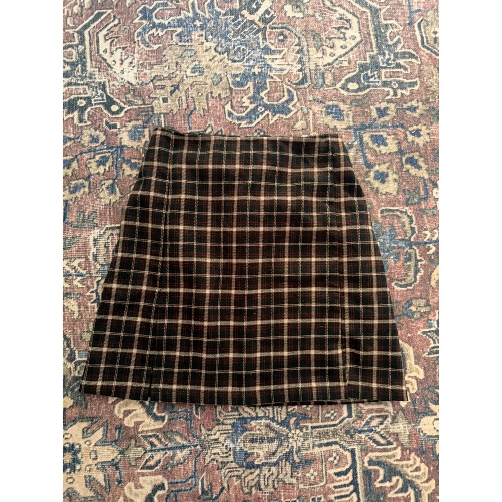 Brandy Melville Brown Plaid Cara Mini Skirt - One Size (Fits XS)